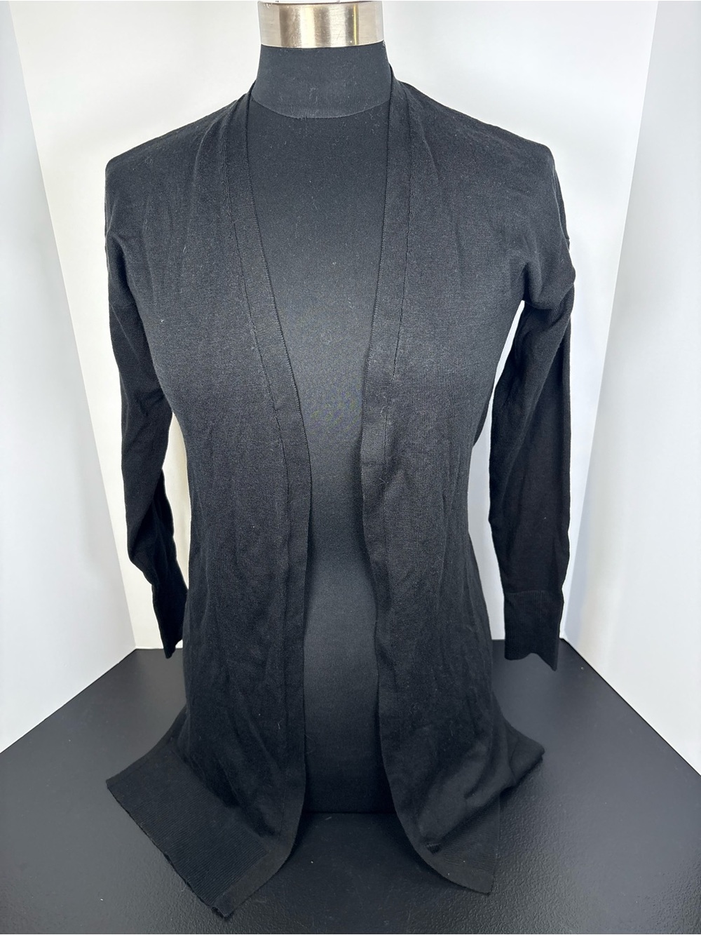 a new day Black Open-Front Men's Cardigan Sweater